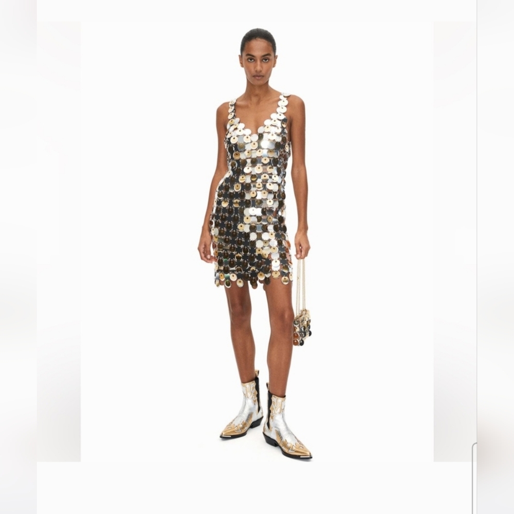 Rabanne H&M Sold Out Sequin Disc Mini Dress XS